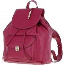 Ashwood Leather Twist Lock Small Backpack - Raspberry Y-57