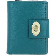 Ashwood Leather Twist Lock Purse - Turquoise Y-60