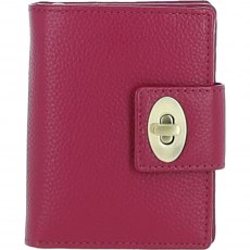 Ashwood Leather Twist Lock Purse - Raspberry Y-60