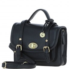 Ashwood Leather Twist Lock Small Satchel - Black Y-61 Ashwood Leather Twist Lock Small Satchel - Black Y-61