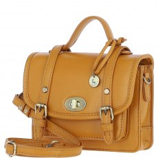 Ashwood Leather Twist Lock Small Satchel - Mustard Y-61 Ashwood Leather Twist Lock Small Satchel - Mustard Y-61