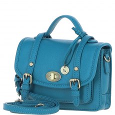Ashwood Leather Twist Lock Small Satchel - Turquoise Y-61