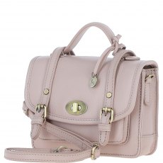 Ashwood Leather Twist Lock Small Satchel - Beige Y-61