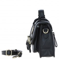 Ashwood Leather Twist Lock Medium Satchel - Black Y-62