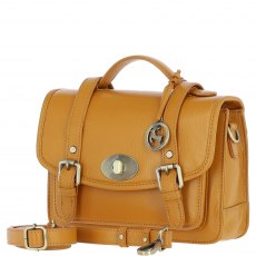 Ashwood Leather Twist Lock Large Satchel - Mustard Y-63