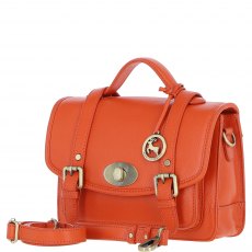 Ashwood Leather Twist Lock Large Satchel - Orange Y-63