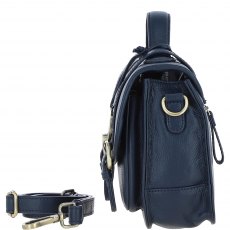 Ashwood Leather Twist Lock Large Satchel - Navy Y-63