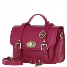 Ashwood Leather Twist Lock Large Satchel - Raspberry Y-63