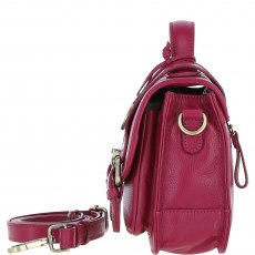 Ashwood Leather Twist Lock Large Satchel - Raspberry Y-63