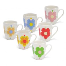 Tipperary Crystal Heart Flowers Set Of 6 Mugs