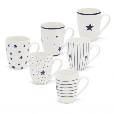Tipperary Crystal Hampton Star Set Of 6 Mugs