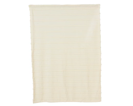 Irregular Stripe Throw - White
