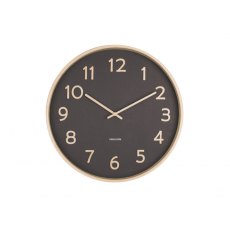 Karlsson Wall Clock Pure Wood Grain Medium - Black