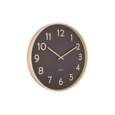 Karlsson Wall Clock Pure Wood Grain Medium - Black