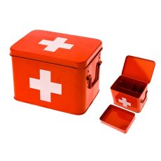 Present Time Medicine Box Cross - Red