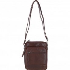 Ashwood Leather Men's Zip Crossbody Bag - Brown S-62 Ashwood Leather Men's Zip Crossbody Bag - Brown S-62