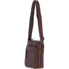 Ashwood Leather Men's Zip Crossbody Bag - Brown S-62 Ashwood Leather Men's Zip Crossbody Bag - Brown S-62