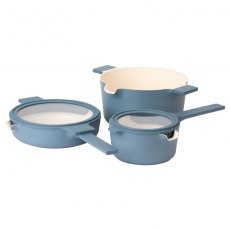 Luxe Kitchen All In One Nesting Cookware Set - Blue Luxe Kitchen All In One Nesting Cookware Set - Blue