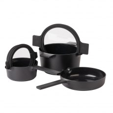 Luxe Kitchen All In One Nesting Cookware Set - Black Luxe Kitchen All In One Nesting Cookware Set - Black