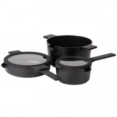Luxe Kitchen All In One Nesting Cookware Set - Black Luxe Kitchen All In One Nesting Cookware Set - Black