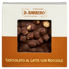 Davide Barbero Milk Chocolate Slab with Piedmont Hazelnuts 120g