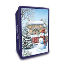 Grandma Wild's Snowy Cottage Tin with Assorted Biscuits 300g