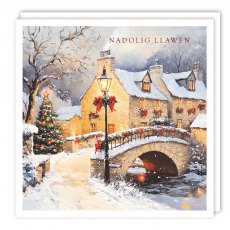 Nadolig Llawen Bridge into Town Christmas Cards - 5 Pack