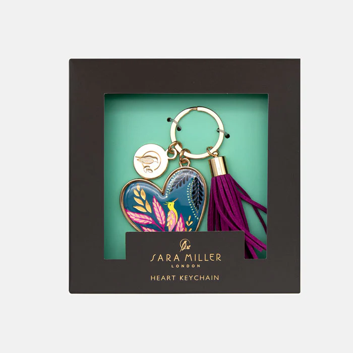 Sara Miller Savannah Botanic Paradise Heart Keyring