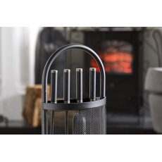 Inglenook 4 Piece Pewter/ Black Companion set with Fleur De Lys Design