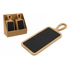 Bamboo with Slate Serving Board