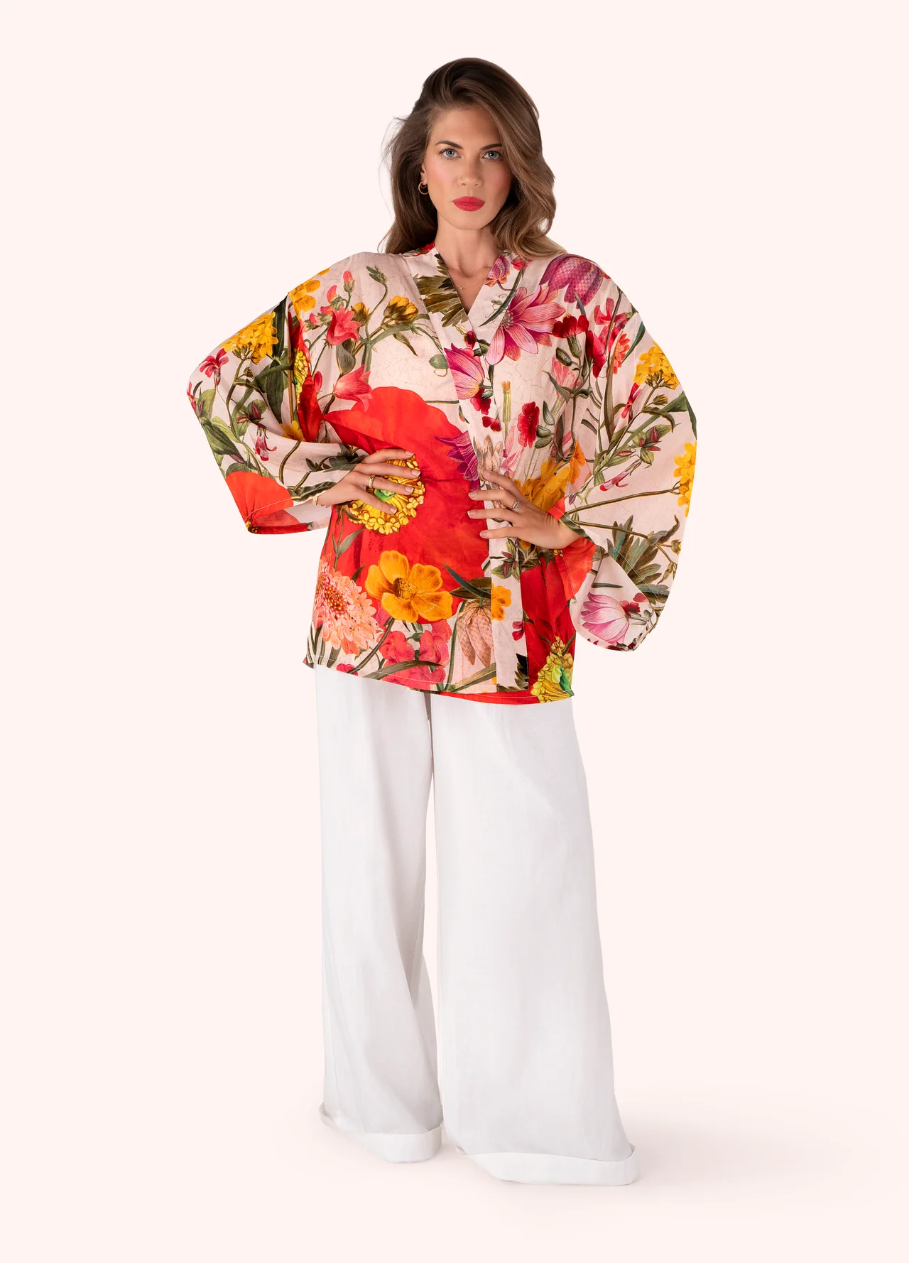 Powder Kimono Jacket - Fine Flowers