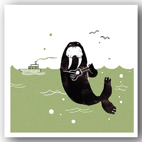 Kyoko Nemoto Walrus Greetings Card