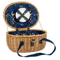 Sara Miller Anniversary Oval 4 Person Wicker Basket with Contents