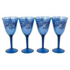 Sara Miller Anniversary Decorated Wine Glasses Set of 4