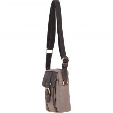 Fenland Canvas & Leather Body Bag - Mud/Grey FEN750 Fenland Canvas & Leather Body Bag - Mud/Grey FEN750