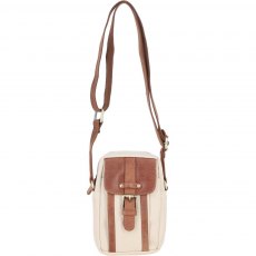 Fenland Canvas & Leather Body Bag - Tan/Cream FEN750 Fenland Canvas & Leather Body Bag - Tan/Cream FEN750