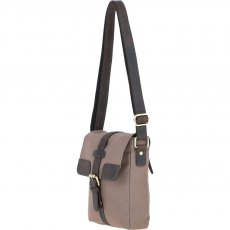 Fenland Canvas & Leather Crossbody Bag - Mud/Grey FEN753 Fenland Canvas & Leather Crossbody Bag - Mud/Grey FEN753