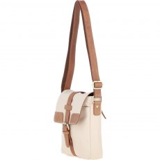 Fenland Canvas & Leather Crossbody Bag - Tan/Cream FEN753 Fenland Canvas & Leather Crossbody Bag - Tan/Cream FEN753