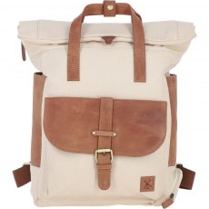 Fenland Canvas & Leather Backpack - Tan/Cream FEN755 Fenland Canvas & Leather Backpack - Tan/Cream FEN755