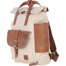 Fenland Canvas & Leather Backpack - Tan/Cream FEN755 Fenland Canvas & Leather Backpack - Tan/Cream FEN755