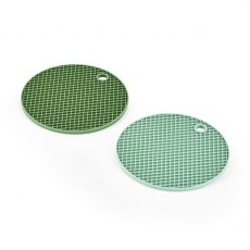 KitchenCraft Silicone 20cm Round Trivet - Light / Dark Green KitchenCraft Silicone 20cm Round Trivet - Light / Dark Green