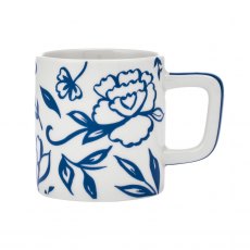 La Cafetière Ceramic Espresso Cup - White Blu Fiorato 120ml La Cafetière Ceramic Espresso Cup - White Blu Fiorato 120ml