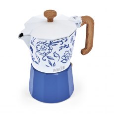 La Cafetière Venice 6 Cup Espresso Maker Aluminium 290ml - Blu Fiorato La Cafetière Venice 6 Cup Espresso Maker Aluminium 290ml - Blu Fiorato