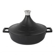 MasterClass 4L Cast Aluminium Tagine with Self Basting and Cone Lid - Black