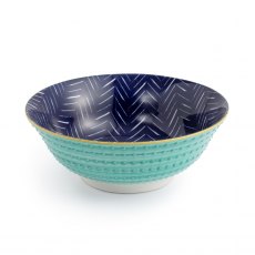 Mikasa Indigo Chevron Stoneware Ramen Bowl 21cm Mikasa Indigo Chevron Stoneware Ramen Bowl 21cm