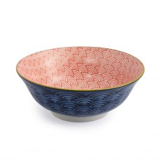 Mikasa Red and Blue Arc Stoneware Ramen Bowl 21cm Mikasa Red and Blue Arc Stoneware Ramen Bowl 21cm