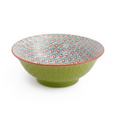 Mikasa Green and Blue Geometric Stoneware Ramen Bowl 21cm Mikasa Green and Blue Geometric Stoneware Ramen Bowl 21cm
