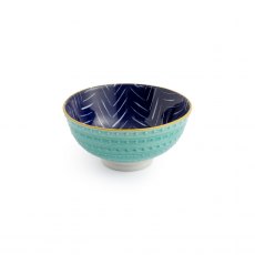 Mikasa Indigo Chevron Stoneware Nibble Bowl 12cm Mikasa Indigo Chevron Stoneware Nibble Bowl 12cm