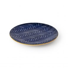 Mikasa Indigo Chevron Stoneware Side Plate 18cm Mikasa Indigo Chevron Stoneware Side Plate 18cm