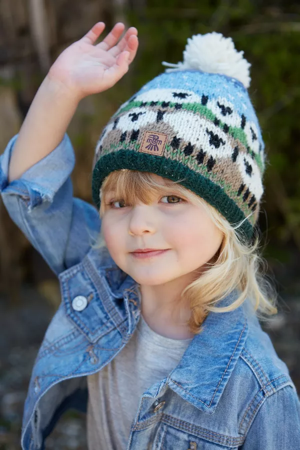 Pachamama Kids Snowy Sheep Bobble Beanie